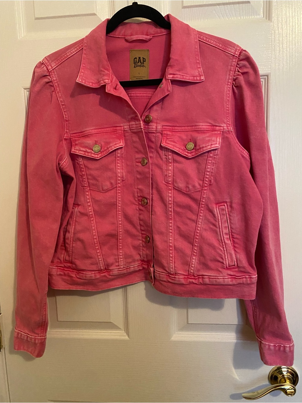 GAP Denim Pink Barbie Jean Jacket L Large